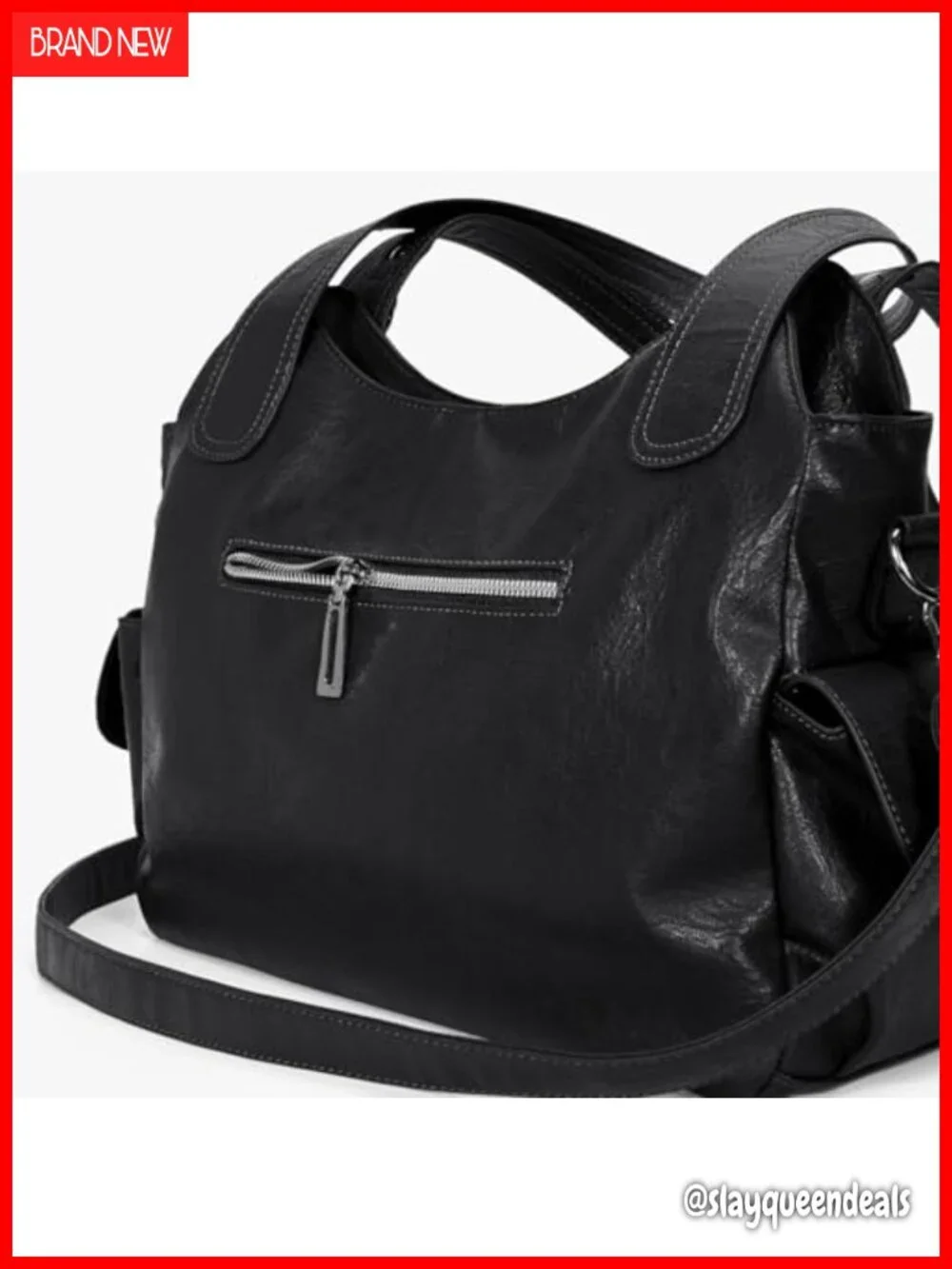 Slouchy Hobo Bag Faux Leather Shoulder Purse Crossbody Tote Y2k